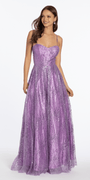 Swirl Glitter Mesh Sweetheart Ballgown with Pockets - Camille La Vie