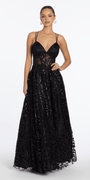 Glitter Illusion Sweetheart Corset Ballgown with Pockets - Camille La Vie