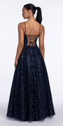 Ribbon Sequin Square Neck Corset Ballgown - Camille La Vie
