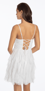 Scoop Glitter Lace Up Back Dress with Corkscrew Skirt - Camille La Vie