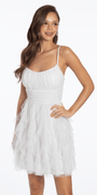 Scoop Glitter Lace Up Back Dress with Corkscrew Skirt - Camille La Vie