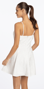 Floral Jacquard Foldover Square Neck Skater Dress - Camille La Vie