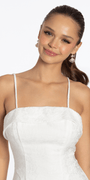 Floral Jacquard Foldover Square Neck Skater Dress - Camille La Vie