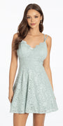 light-green/size/4/ missy/Camille La Vie/Lace Scallop Neck Fit and Flare Dress/front alt