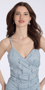 Camille La Vie Sequin Lace Sweetheart Bodycon Dress with Ruching