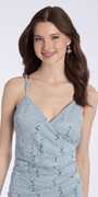 Camille La Vie Sequin Lace Sweetheart Bodycon Dress with Ruching
