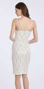 Camille La Vie Floral Lace Sweetheart Sequin Midi Dress with Ruching