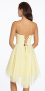 Strapless Mesh Corset Fit and Flare Dress with Twist Bodice - Camille La Vie