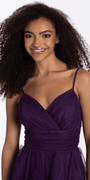 Camille La Vie Lace Up Back Tiered Glitter Mesh Fit and Flare Dress