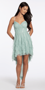 sage/size/4/missy/Camille La Vie/Sweetheart Glitter Mesh Corset High Low Dress/front alt