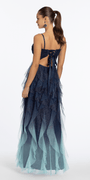 navy/size/4/ missy/Camille La Vie/Strappy Back Ombre Glitter Mesh A Line Dress with Rhinestone Detail/back