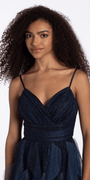 navy/size/4/missy/Camille La Vie/Ombre Glitter Mesh Empire Fit and Flare Dress/close up