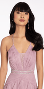 Mesh Strappy Back Halter Tiered Ballgown - Camille La Vie