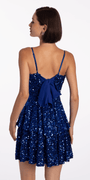 royal-blue/size/s/missy/Camille La Vie/Two Tier Sequin Tie Back Keyhole Fit and Flare Dress/back alt
