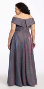Off The Shoulder Surplice Two Tone Metallic Dress - Camille La Vie