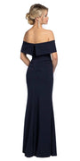 Off the Shoulder Crepe Dress with Side Drape - Camille La Vie