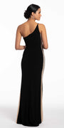 Two Tone One Shoulder Jersey Dress - Camille La Vie