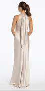 Satin Halter Column Dress - Camille La Vie