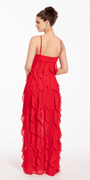 Chiffon Halter Neck Ruffle Dress - Camille La Vie