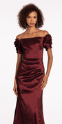 Taffeta Ruffle Off the Shoulder Trumpet Dress - Camille La Vie