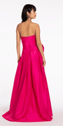 Strapless Pleated Taffeta Ballgown with Side Bow - Camille La Vie