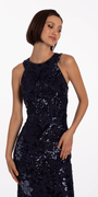 Sequin Racer Floral Sequin Halter Column Dress - Camille La Vie