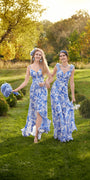 white-blue/size/4/missy/Camille La Vie/Ruffle High-Low Chiffon Floral Print Dress /front alt 2