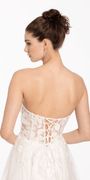 Floral Mesh Applique Corset A Line Dress - Camille La Vie
