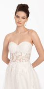 Floral Mesh Applique Corset A Line Dress - Camille La Vie