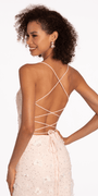 Mesh 3D Butterfly Lace Up Back Sheath Dress - Camille La Vie