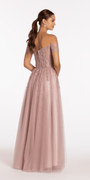 Off the Shoulder Embroidered Tulle Ballgown - Camille La Vie