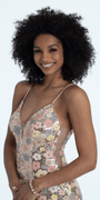 Plunging Sequin Daisy Lace Up Back Trumpet Dress - Camille La Vie