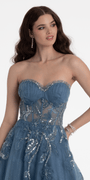 Glitter Tulle Embellished Sweetheart Ballgown - Camille La Vie