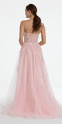 Sequin Applique Corset Plunge Tulle Ballgown - Camille La Vie