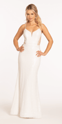 Sequin Embellished Plunge Trumpet Dress with Keyhole Back - Camille La Vie
