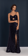 Illusion Sequin Sweetheart Keyhole Trumpet Dress - Camille La Vie