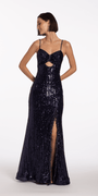 Illusion Sequin Sweetheart Keyhole Trumpet Dress - Camille La Vie