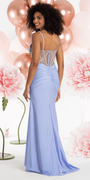 Embellished Sweetheart Corset Sateen Column Dress with Ruching - Camille La Vie