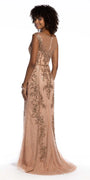 Lace Cap Sleeve Beaded Sheath Dress - Camille La Vie