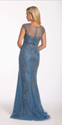 Lace Cap Sleeve Beaded Sheath Dress - Camille La Vie