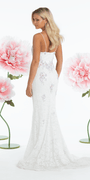 Sweetheart Lace Plunge Trumpet Dress with Floral Appliques - Camille La Vie