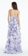 Floral Print Chiffon Halter Corset Tiered A Line Dress - Camille La Vie