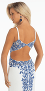Jersey Plunge Column Dress with Embellished Side Cut Outs - Camille La Vie