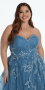 Glitter Tulle Embellished Sweetheart Ballgown - Camille La Vie