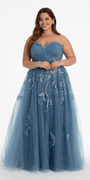 Glitter Tulle Embellished Sweetheart Ballgown - Camille La Vie