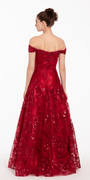 Off the Shoulder Floral Embroidered A Line Dress - Camille La Vie