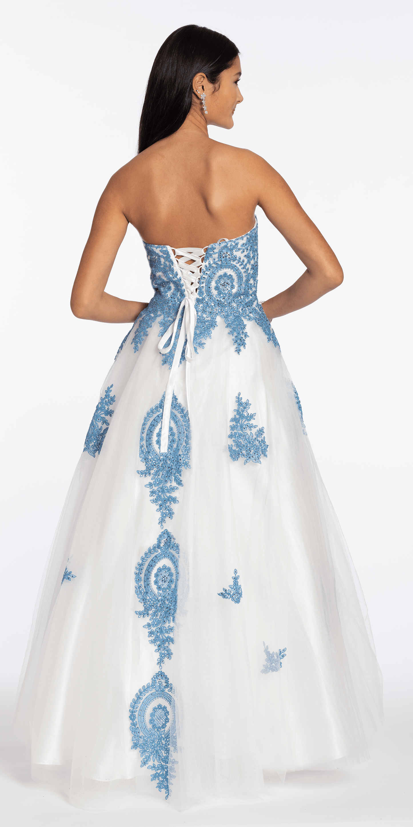 Strapless Beaded Embroidered Tulle Ballgown - Camille La Vie