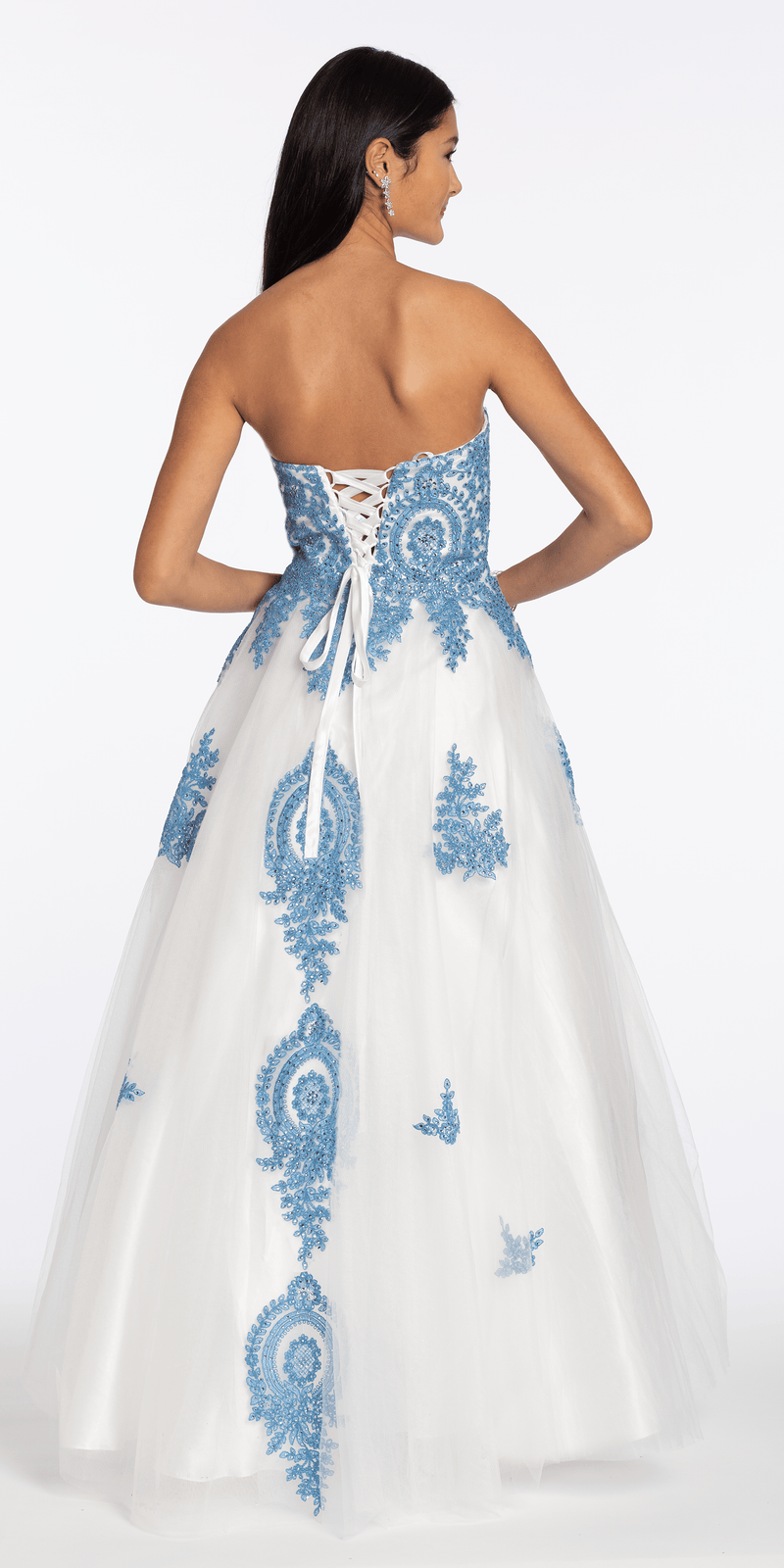 Strapless Beaded Embroidered Tulle Ballgown - Camille La Vie