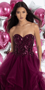 Tulle Sweetheart Floral Sequin Tiered Ballgown - Camille La Vie