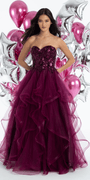 Tulle Sweetheart Floral Sequin Tiered Ballgown - Camille La Vie